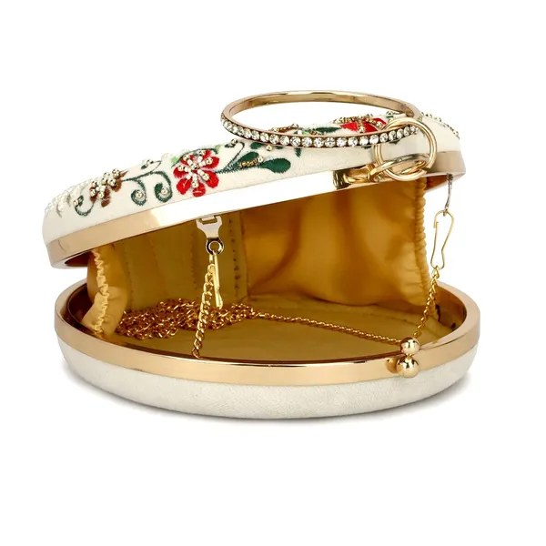Cream_Cotton_Premium_Clutch_Box_Purse_For_Women