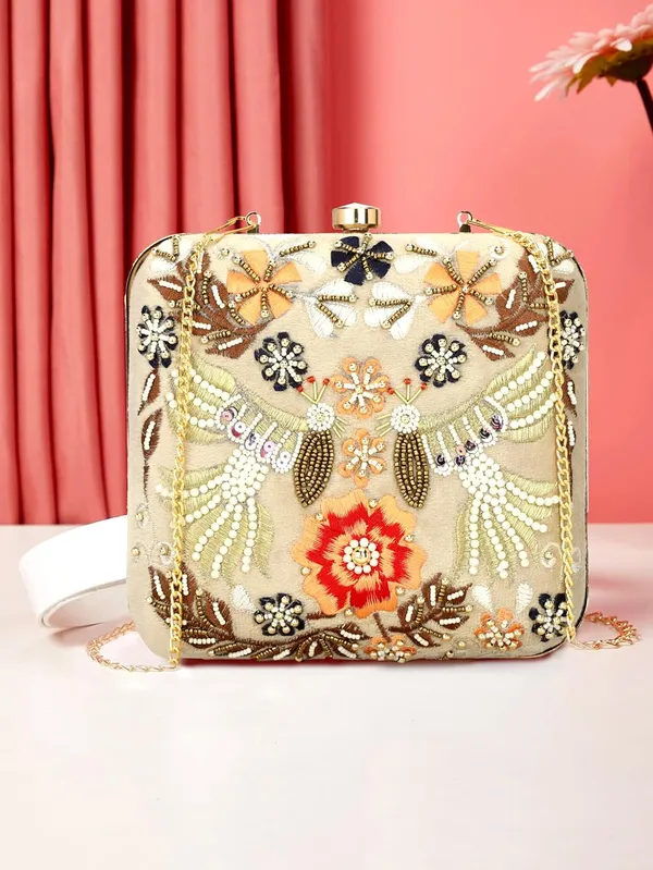 Beige_Cotton_Premium_Clutch_Box_Purse_For_Women
