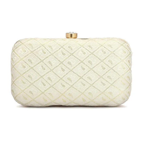 White_Cotton_Premium_Clutch_Box_Purse_For_Women
