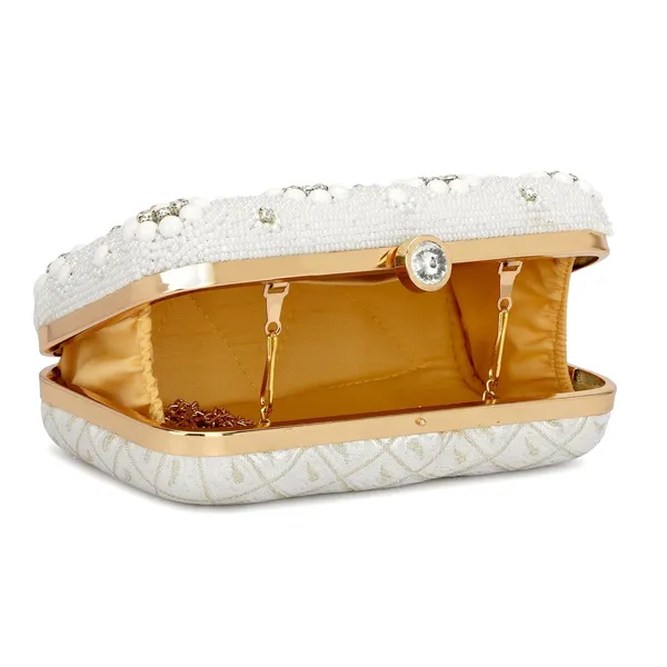 White_Cotton_Premium_Clutch_Box_Purse_For_Women