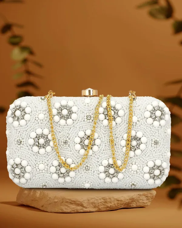 White_Cotton_Premium_Clutch_Box_Purse_For_Women
