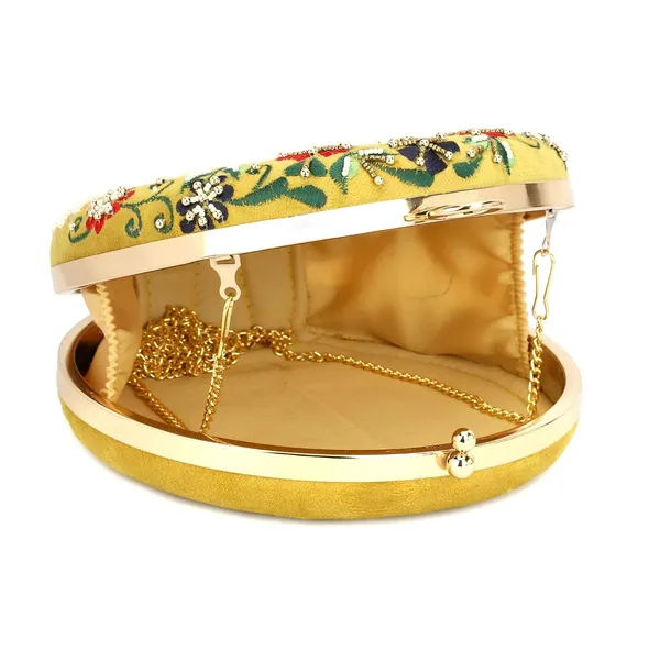 Yellow_Cotton_Premium_Clutch_Box_Purse_For_Women