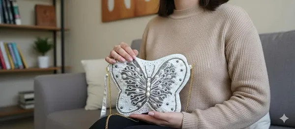 White_Cotton_Premium_Clutch_Box_Purse_For_Women