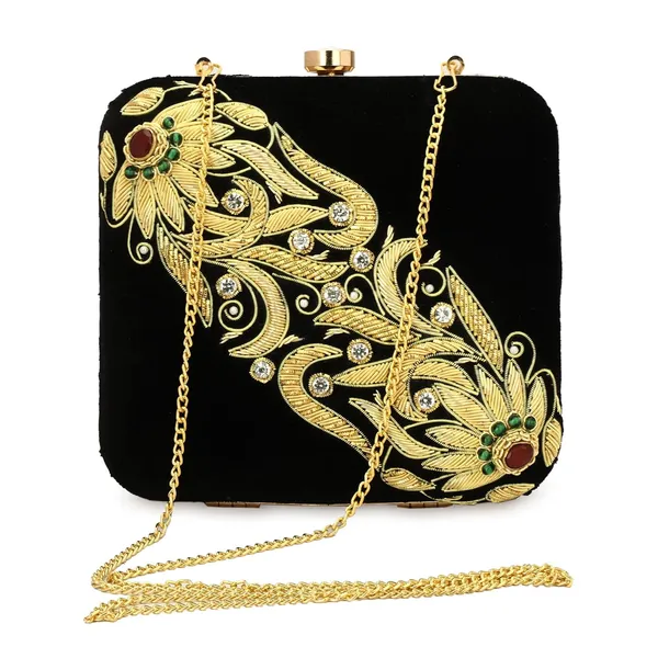 Black_Cotton_Premium_Clutch_Box_Purse_For_Women