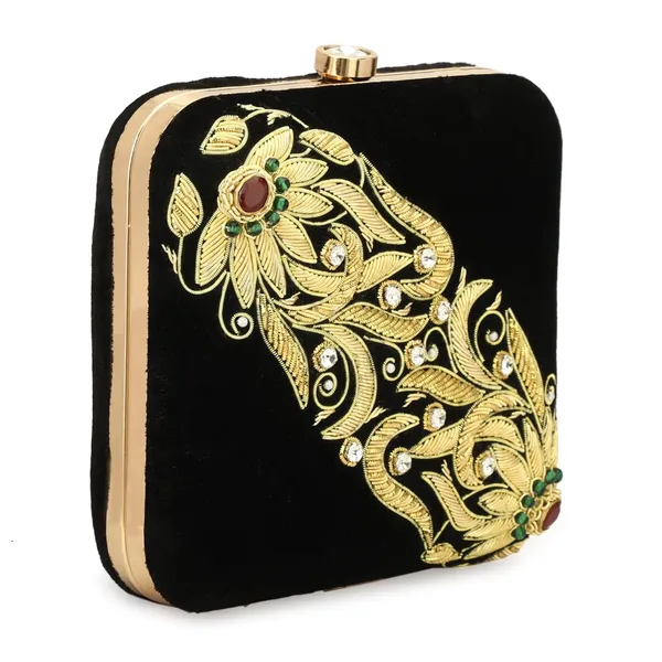 Black_Cotton_Premium_Clutch_Box_Purse_For_Women