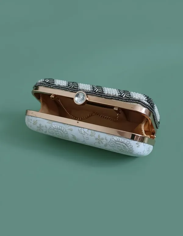 Grey_And_Offwhite_Cotton_Premium_Clutch_Box_Purse_For_Women