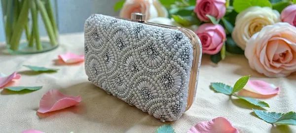 Grey_And_Offwhite_Cotton_Premium_Clutch_Box_Purse_For_Women