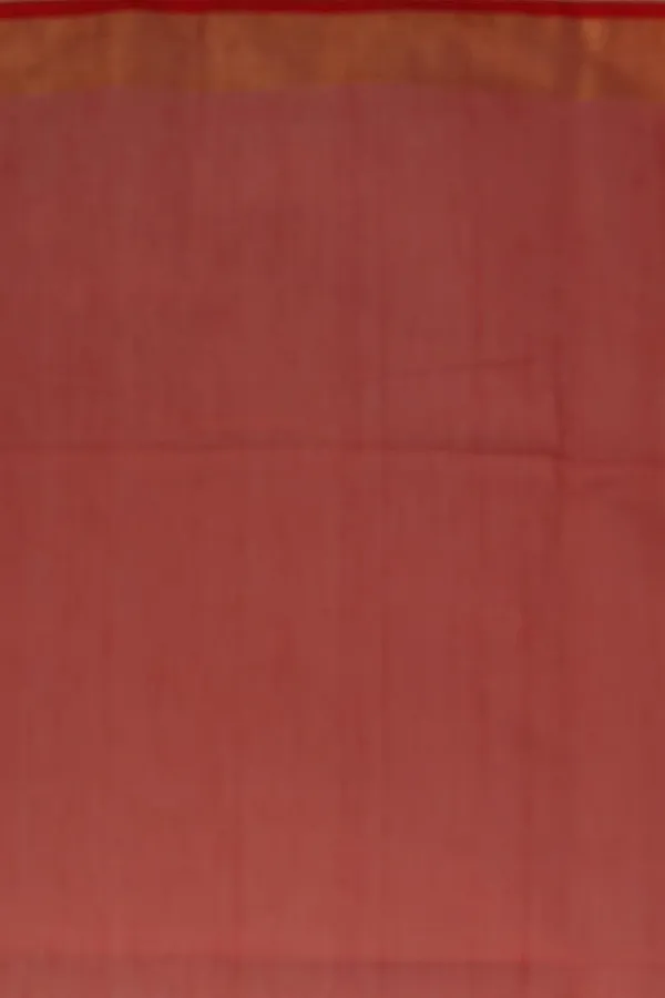 Red_Cotton_Silk_Soft_Dhakai_Jamdani_Saree_With_Zari_Border_For_Women