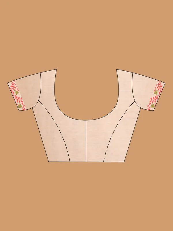 Beige_Pure_Cotton_Soft_Jamdani_Saree_With_Blouse_Piece_For_Women