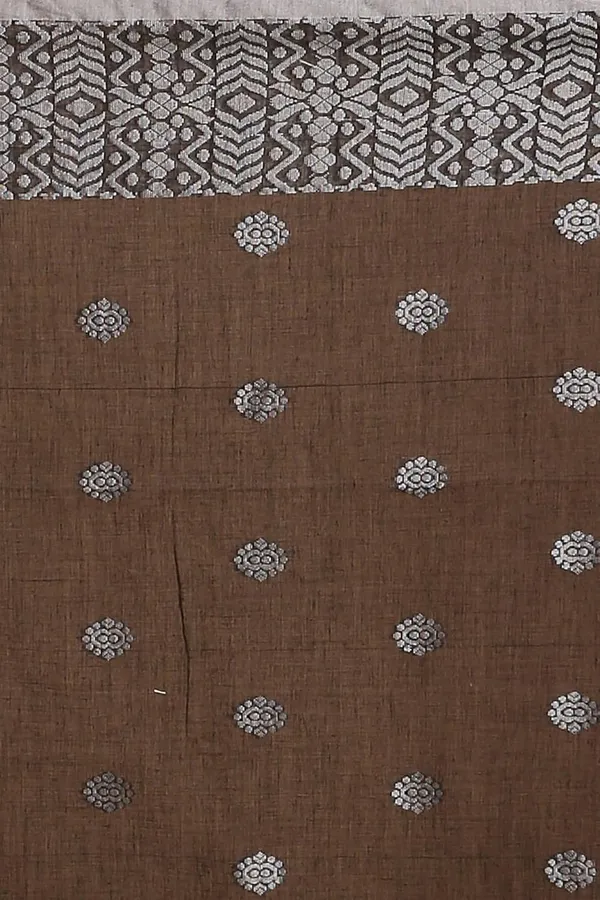 Black_Bengal_Cotton_Handloom_Saree_With_Blouse_Piece_For_Women