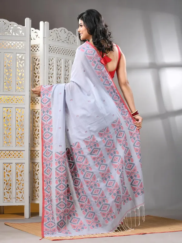 Lavender_Bengal_Pure_Cotton_Saree_With_Blouse_Piece_For_Women