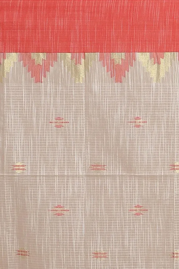 Off-White_&_Red_Woven_Handloom_Pure_Cotton_Silk_Saree_With_Solid_Border_With_Blouse_Piece_For_Women