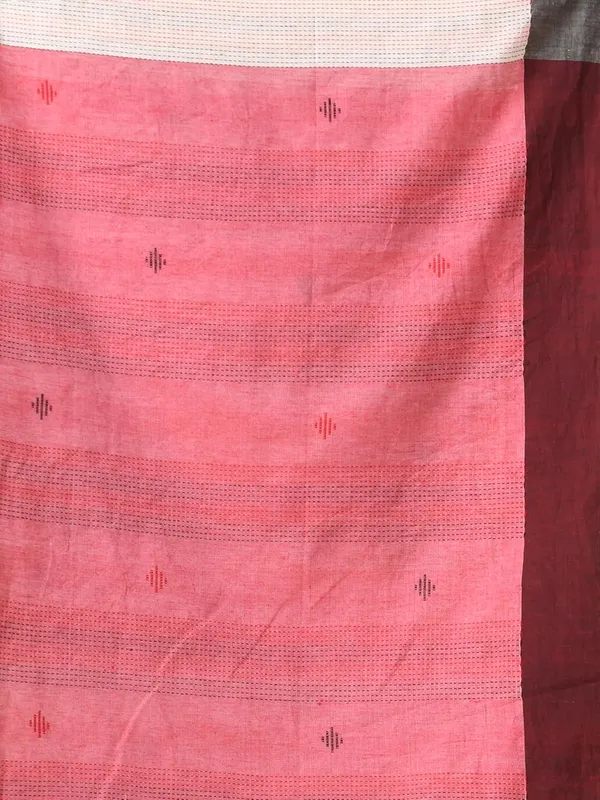 White_Pure_Cotton_Kantha_Work_Saree_With_Blouse_Piece_For_Women