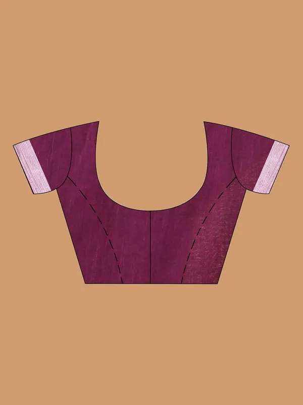 Magenta_Pure_Cotton_Saree_With_Needle_Weaving_Running_Blouse_Piece_For_Women
