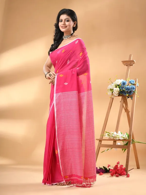 Fuchsia_Pure_Cotton_Saree_For_Women