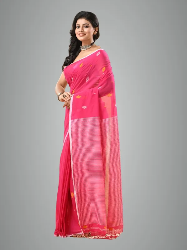 Fuchsia_Pure_Cotton_Saree_For_Women
