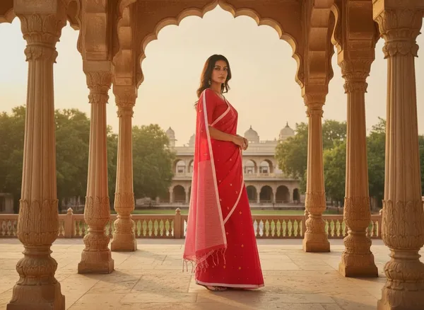 Rose_Red_Pure_Cotton_Saree_For_Women