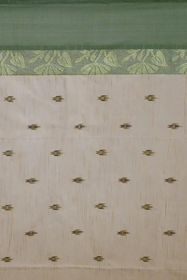 Beige_Woven_Handloom_Pure_Cotton_Silk_Saree_With_Blouse_Piece_For_Women
