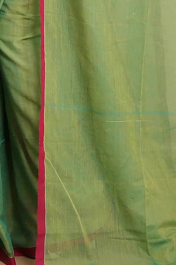 Green_Plain_Cotton_Saree_For_Women