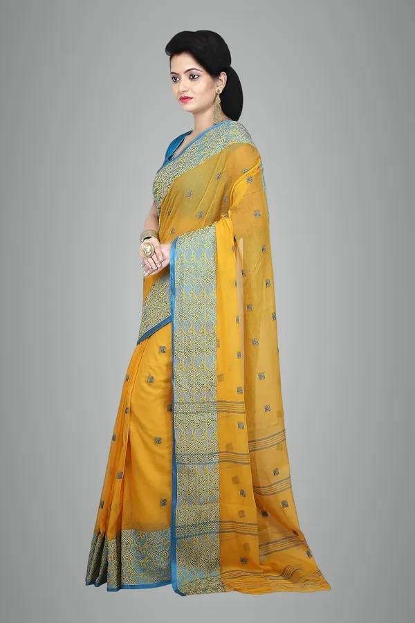 Yellow_Cotton_Saree_For_Women