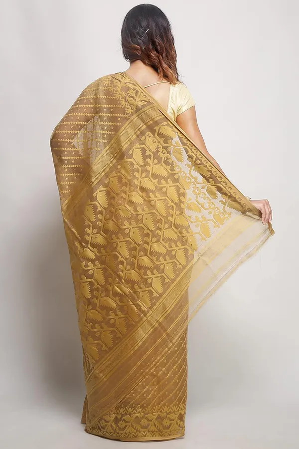 Beige_Soft_Cotton_Silk_Bengal_Dhakai_Jamdani_Saree_Without_Blouse_Piece_For_Women