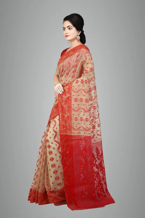 Multicolor_Woven_Soft_Resham_Dhakai_Jamdani_Saree_Without_Blouse_Piece_For_Women