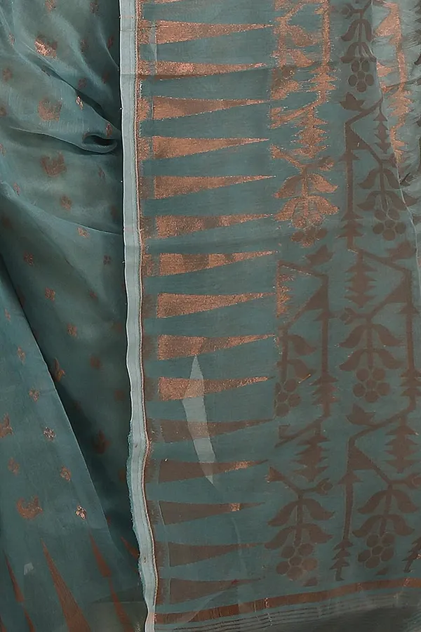 Sea_Green_Dhakai_Jamdani_Saree_Without_Blouse_Piece_For_Women