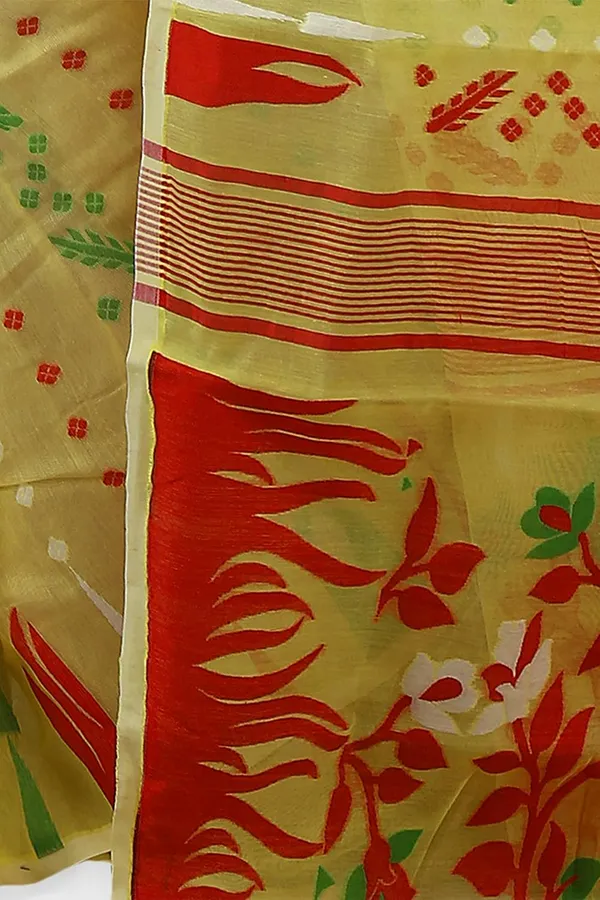 Multicolor_Jamdani_Cotton_Silk_Saree_Without_Blouse_Piece_For_Women