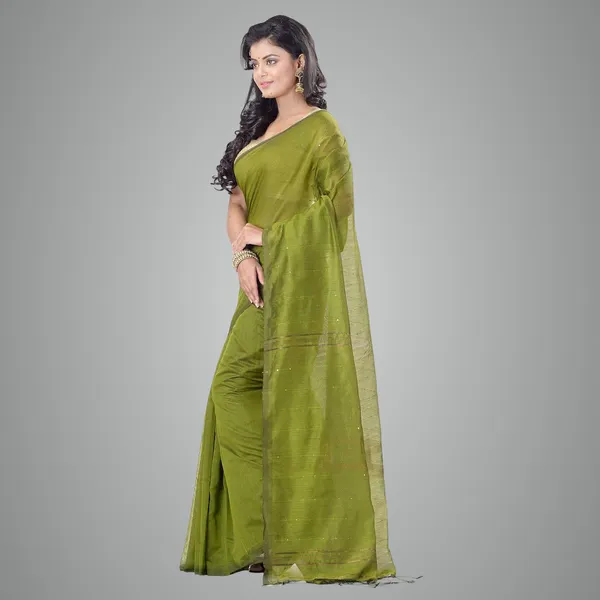 Light_Green_Handloom_Cotton_Silk_Saree_With_Blouse_Piece_For_Women