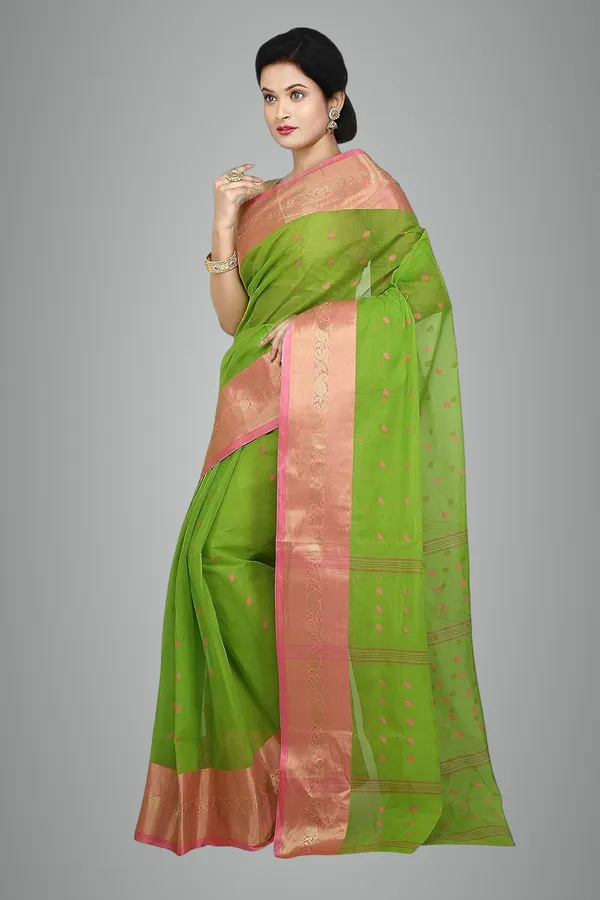 Green_Cotton_Saree_For_Women