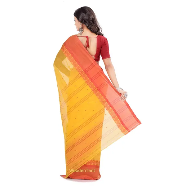 Yellow_Pure_Cotton_Saree_With_Starch_Without_Blouse_Piece_For_Women
