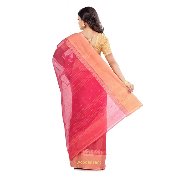 Pink_Pure_Cotton_Saree_With_Starch_Without_Blouse_Piece_For_Women