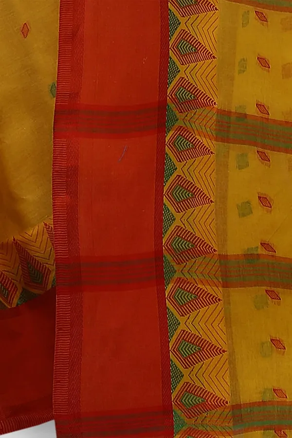 Yellow_Pure_Cotton_Saree_Without_Blouse_Piece_For_Women
