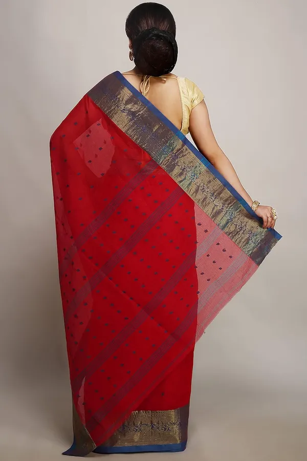 Rose_Red_Cotton_Saree_For_Women