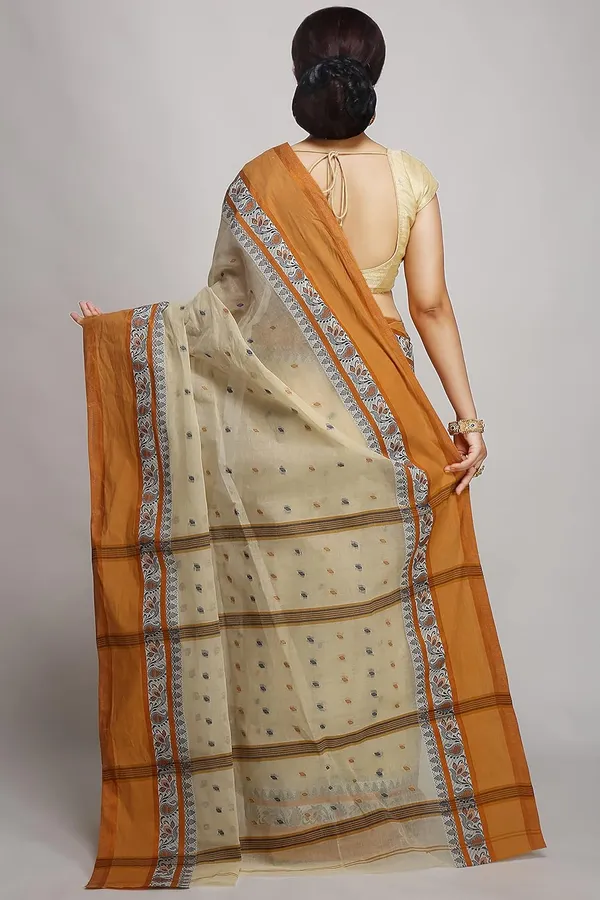 Light_Beige_Cream_Pure_Cotton_Saree_Without_Blouse_Piece_For_Women