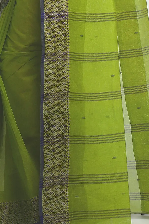 Pista_Green_Traditional_Bengali_Cotton_Saree_For_Women