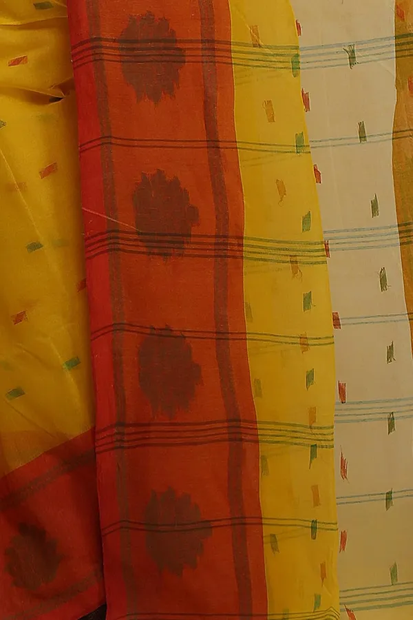 Yellow_Woven_Pure_Cotton_Saree_Without_Blouse_Piece_For_Women