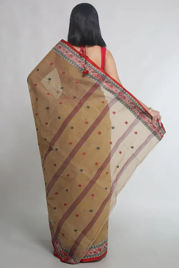 Beige_Pure_Cotton_Saree_With_Designer_Border_For_Women