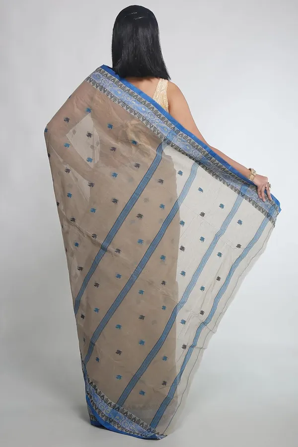 Beige_Pure_Cotton_Saree_With_Designer_Border_For_Women