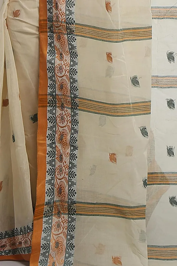 Cream_Pure_Cotton_Saree_With_Designer_Border_For_Women