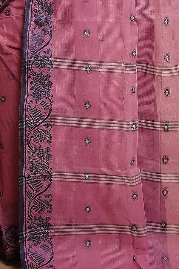 Pink_Pure_Cotton_Saree_With_Woven_Designer_Thread_Border_For_Women