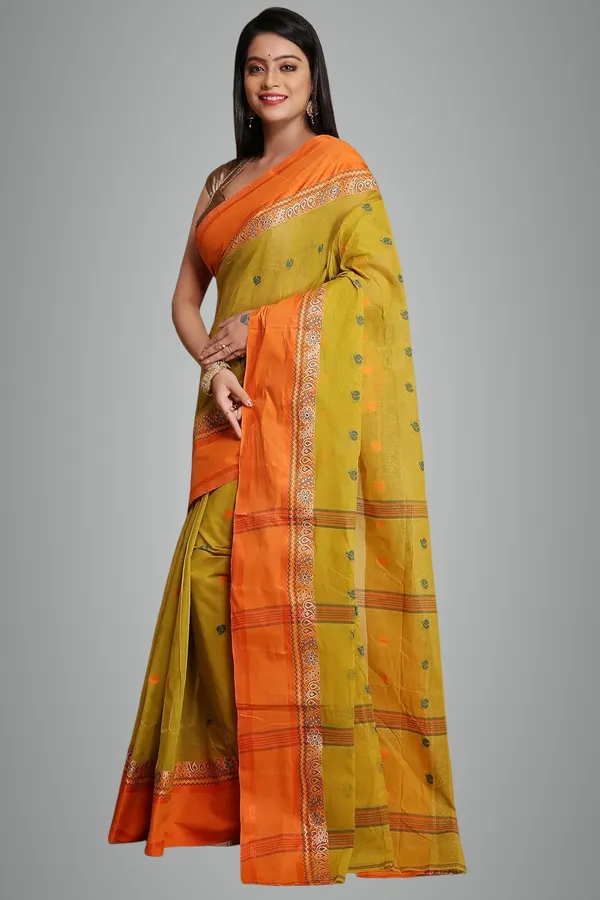 Mustard_Pure_Cotton_Saree_With_Solid_Border_For_Women