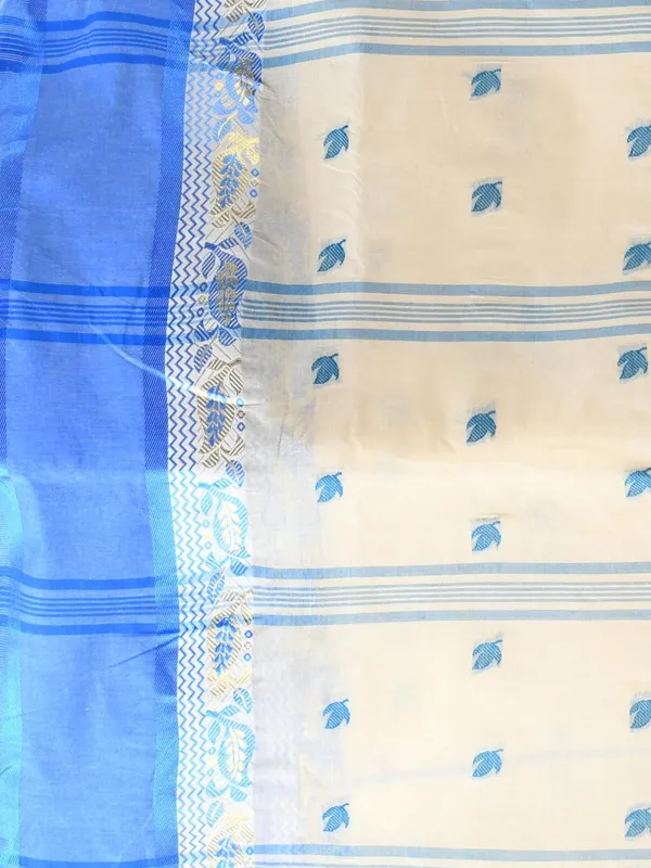 White_Pure_Cotton_Saree_With_Solid_Border_With_Starch_For_Women