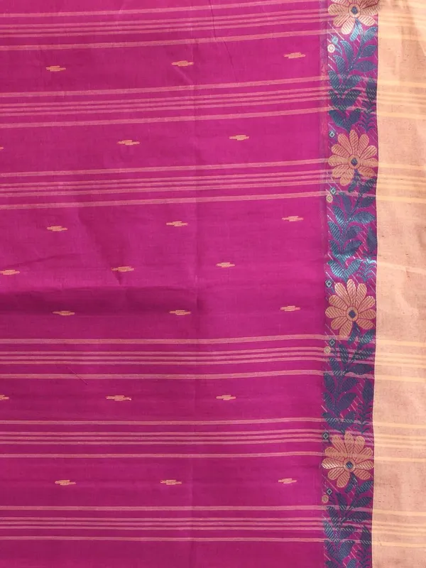 Purple_Pure_Cotton_Saree_With_Solid_Border_With_Starch_For_Women
