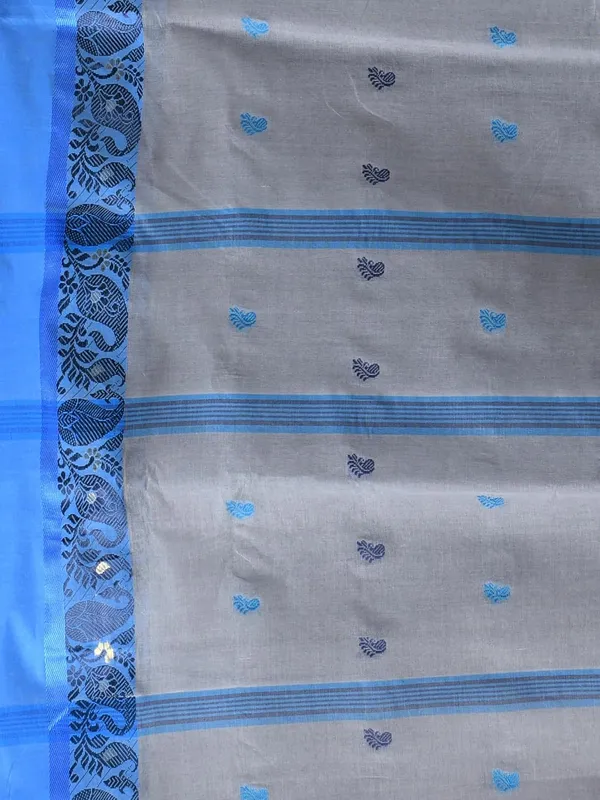 Grey_Melange_Pure_Cotton_Saree_With_Solid_Border_With_Starch_For_Women