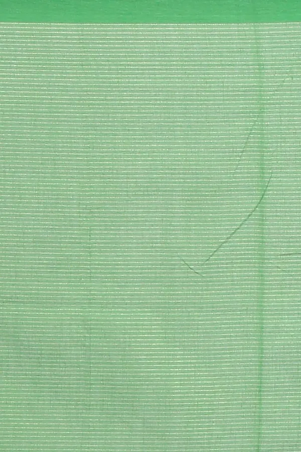 Green_Cotton_Saree_With_Allover_Golden_Zari_Stripe_For_Women