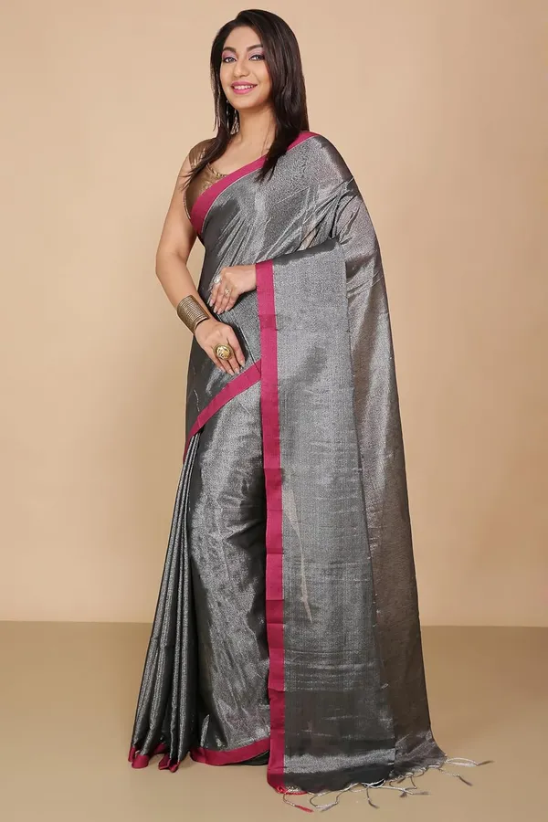 Silver_Handloom_Tissue_Silk_Traditional_Ethnic_Saree_55_Meter_Weight_Saree_Without_Blouse_Piece_Festive_Casual_Wear_For_Women