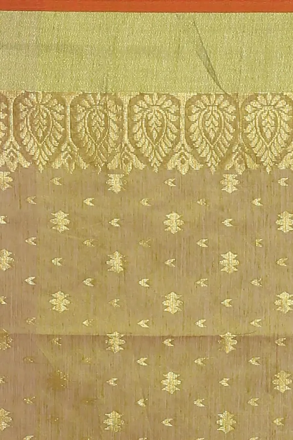 Red_&_Green_cotton_Silk_Handloom_Saree_With_Pure_Golden_Zari_Solid_Border_For_Women