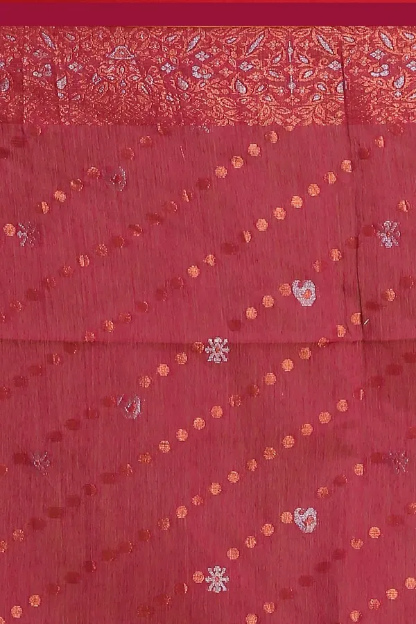 Maroon_Banarasi_Cotton_Silk_Handloom_Saree_With_Designer_Border_For_Women