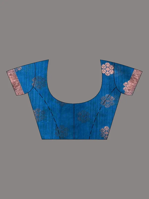 Blue_Cotton_Silk_Handloom_Banarasi_Saree_With_Pure_Copper_Zari_Designer_Border_For_Women